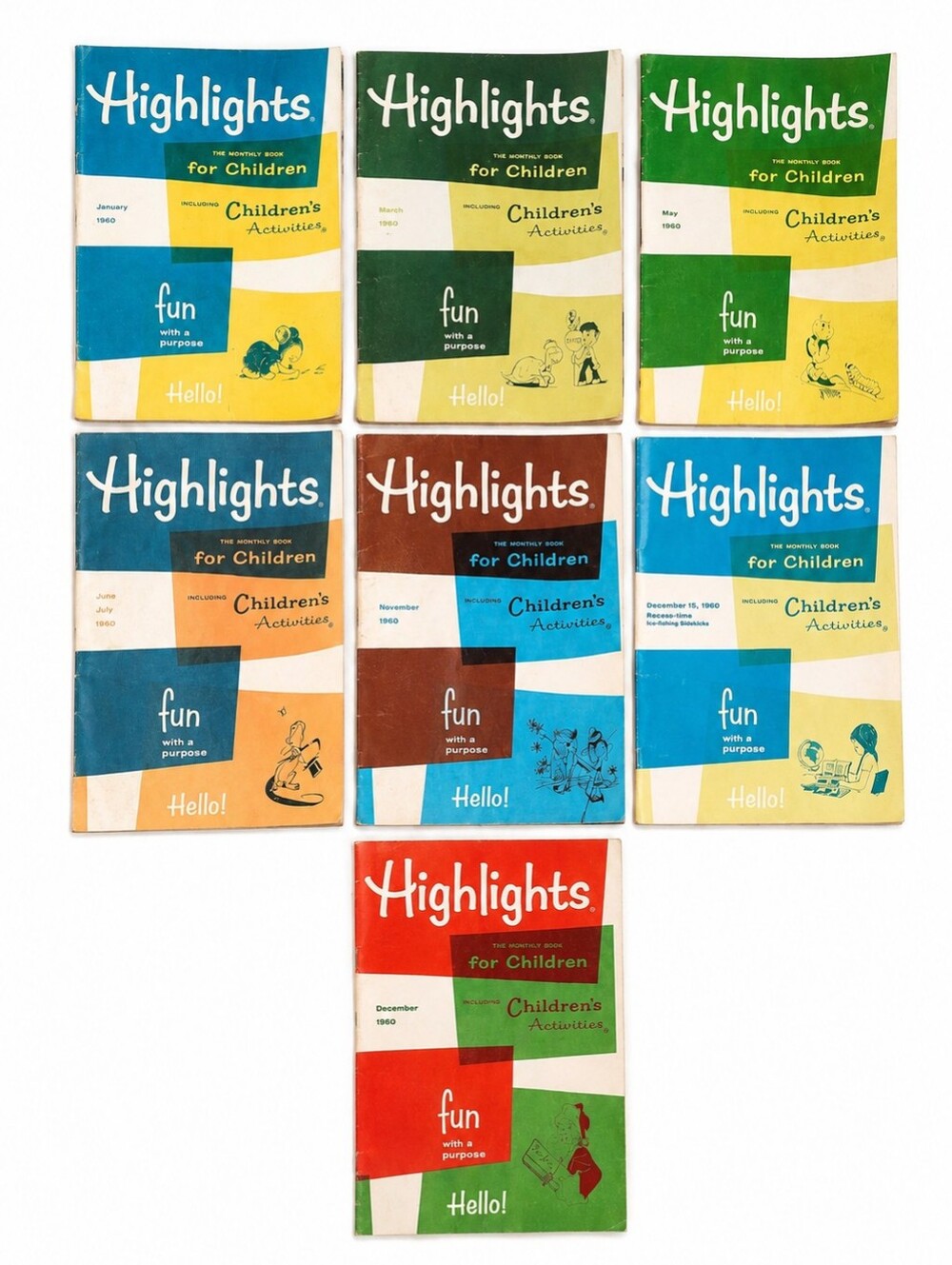 Highlights Magazine Lot Of 7 Vintage 1980 Books Reading For Kids-Summer Activity